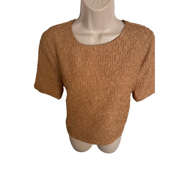 Melloday Clothing Textured Peachy Brown Size Small Blouse NWT $52 - Picture 5 of 7
